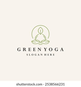 grünes Yoga Logo Design Vektor Vorlage