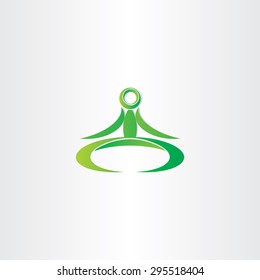green yoga man icon vector design