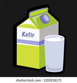green yogurt packaging and glass