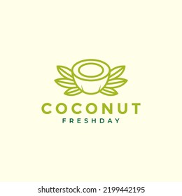 green young coconut fresh minimal logo design
