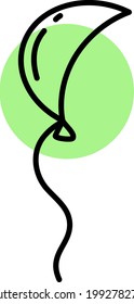 Lua verde jovem em forma de balão, ilustração, sobre um fundo branco.