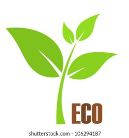 Green young plant. Eco symbol