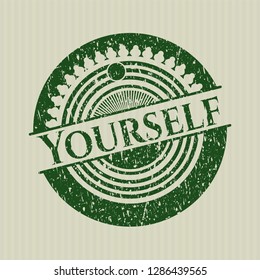 Green Yourself distressed rubber stamp