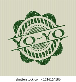 Green Yo-yo distressed grunge seal