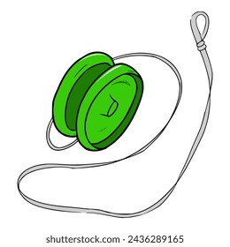 green yoyo illustration hand drawn vector	