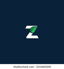 Green Z letter logo design template elements. Modern abstract digital alphabet letter logo. Vector illustration.
