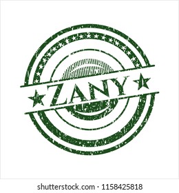 Green Zany distressed rubber seal with grunge texture