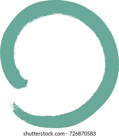 green zen circle on white background. Vector illustration. - stock vector

