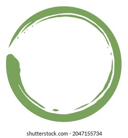 Green Zen Enso Circle Art Brush Vector Design Illustration Icon