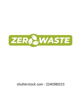 Green zero waste logo. Zero waste lifestyle design concept. Eco life - reuse, reduce, recycle