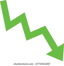 Green zig zag down arrow Vector