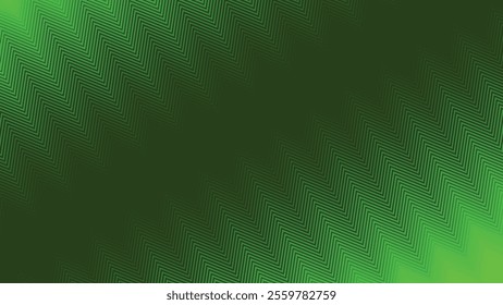 Green zig zag stripes line with gradient spotlight for text abstract background