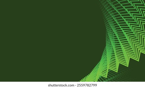 Green zig zag stripes line with gradient spotlight for text abstract background