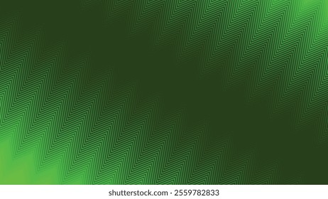 Green zig zag stripes line with gradient spotlight for text abstract background