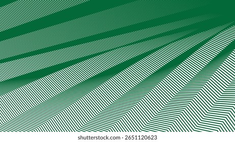Fondo verde del patrón de la línea de las rayas del zig zag para el Fondo de pantalla abstracto moderno de la tela y diseño digital