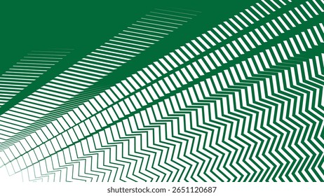 Grüne Zickzack Streifen Linie Muster Hintergrund für moderne abstrakte Stoff Tapete und digitales Design