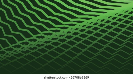 Green Zig Zag Stripes Line Abstract Background with Modern Geometric Pattern Design