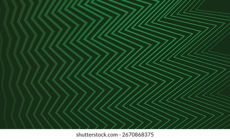Green Zig Zag Stripes Line Abstract Background with Modern Geometric Pattern Design