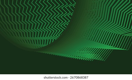 Green Zig Zag Stripes Line Abstract Background with Modern Geometric Pattern Design