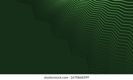 Green Zig Zag Stripes Line Abstract Background with Modern Geometric Pattern Design