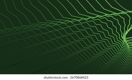 Green Zig Zag Stripes Line Abstract Background with Modern Geometric Pattern Design