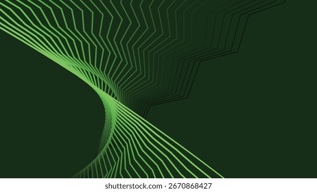 Green Zig Zag Stripes Line Abstract Background with Modern Geometric Pattern Design