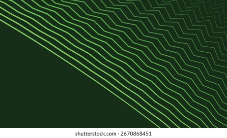 Green Zig Zag Stripes Line Abstract Background with Modern Geometric Pattern Design