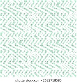 Abstraktes geometrisches, nahtloses Muster mit grünem Zickzack-Hintergrund für Textilien, Tapeten, Digitalpapier, Verpackung, Verpackung, Branding, Website, Printdesign, Poster, Mode