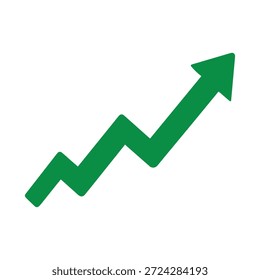 Green Zigzag Growth Arrow Over World Map - Unternehmens-Vektorgrafik