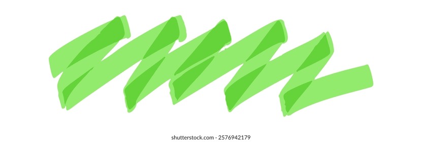 Green zigzag hatches highlight effect