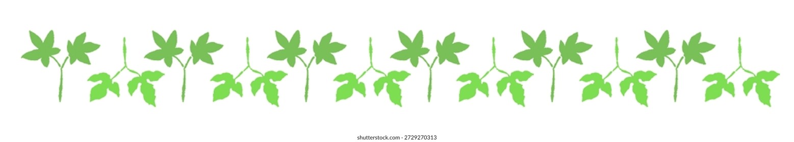 Ilustración vectorial de divisor de línea de onda en zigzag verde