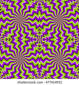 Green zigzags (spin illusion). Seamless pattern.
