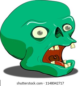 Green Zombie Head