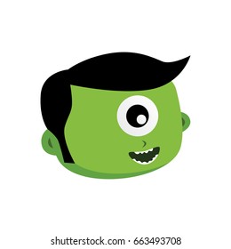 green zombie monster character vector art illustration