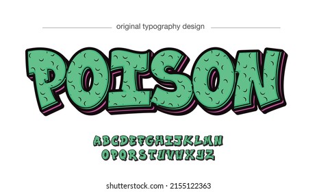 Green zombie pattern bold uppercase graffiti style font