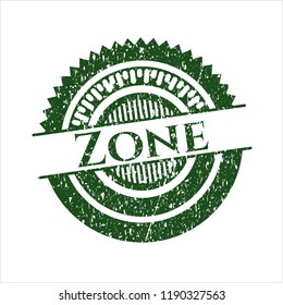 Green Zone distressed rubber stamp
