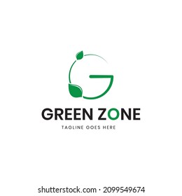 Green Zone Nature-Based G letter Logo Template