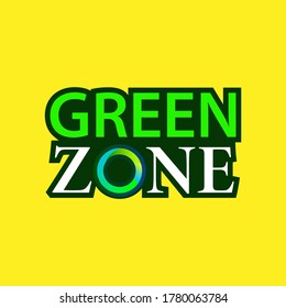 green zone text of label. logotype design