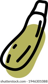 Green zucchini, illustration, vector on a white background