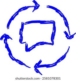 greenback loop icon in Doodle style