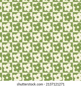 Flores abstractas de color beige verde vectorial sin fisuras. Ilustración botánica con motivos florales. Trazado a mano para tela, papel envolvente, diseño de papel pintado.