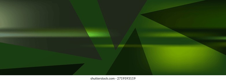 Vector de fondo elegante del polígono abstracto verde-negro, Anuncio de la tecnología, ilustración de fondo moderna EPS 10