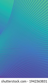 Fondo abstracto verde-azul con líneas onduladas - Ilustración vectorial