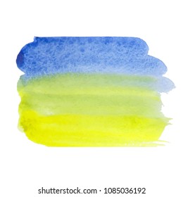 Green-blue abstract watercolor brush strokes painted background. Texture paper. Vector illustration.