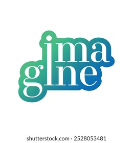 gradiente verde-azul imagine logo. imagine conceito em fundo branco