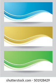 Green,Blue and Green  different color set wave business template modern texture pattern for message website design. Abstract vector business background design.