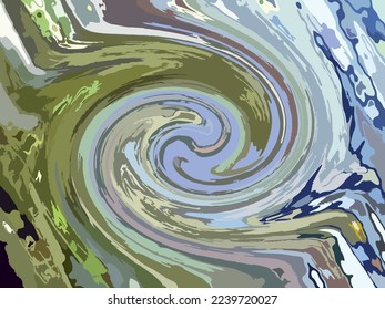Green-blue vortex backdrop for textiles or fabrics. Natural swirl blurry backdrop for covers, wallpaper, fashion, scrapbooking, business or ecological concepts, posters, etc. Liquid wavy background