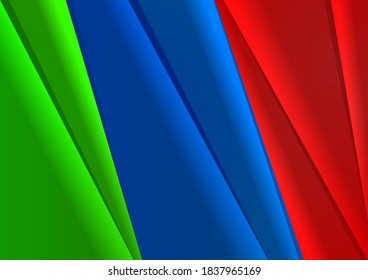 Green-blue-red background in the form of a flag. Great design for a modern presentation or cover