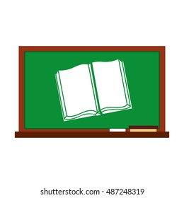 greenboard with school icon vector illustration design
