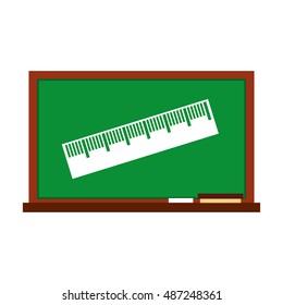 greenboard with school icon vector illustration design